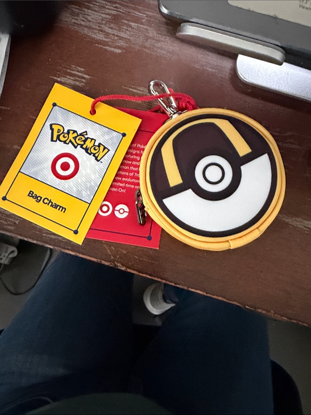 Pokemon x Target pokeball Yellow bag charm with Red Cord NWT rare collectible